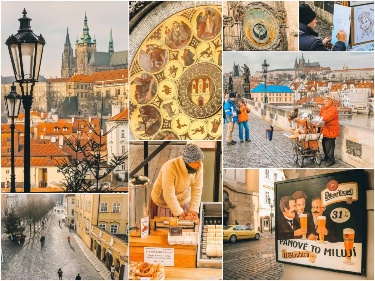 Praga-śniadanie przy Małostrańskiej Wieży Mostowej, obiad nieopodal Bramy Mostowej.